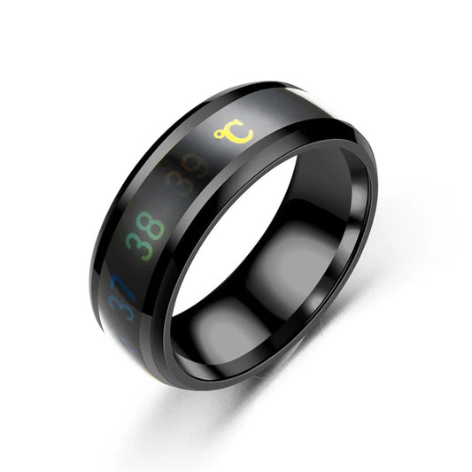 Smart Stainless Steel Temperature Sensitive Rings, Waterproof, for Couples.